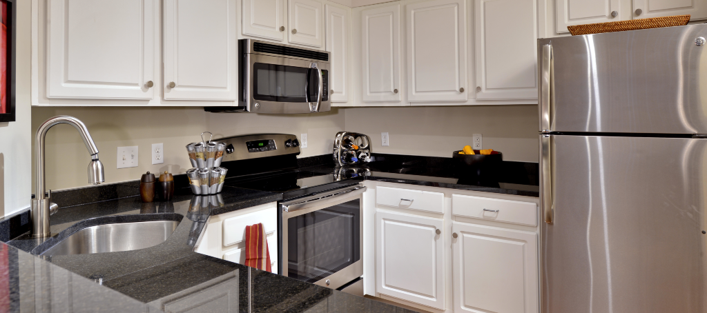 granite countertops and stainless steel appliances